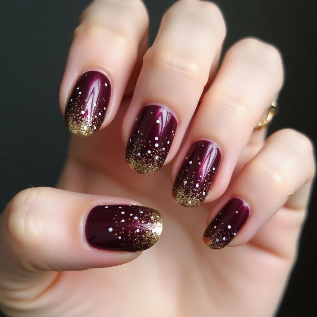 Wine New Year Nail Design