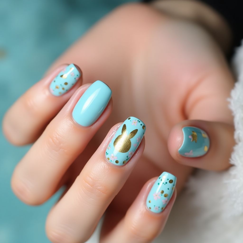 Baby Blue Easter Nail Design