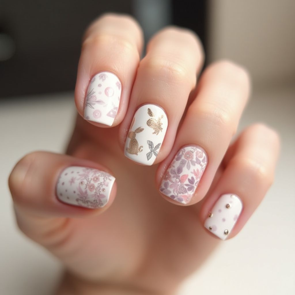 Nude Easter Nail Design