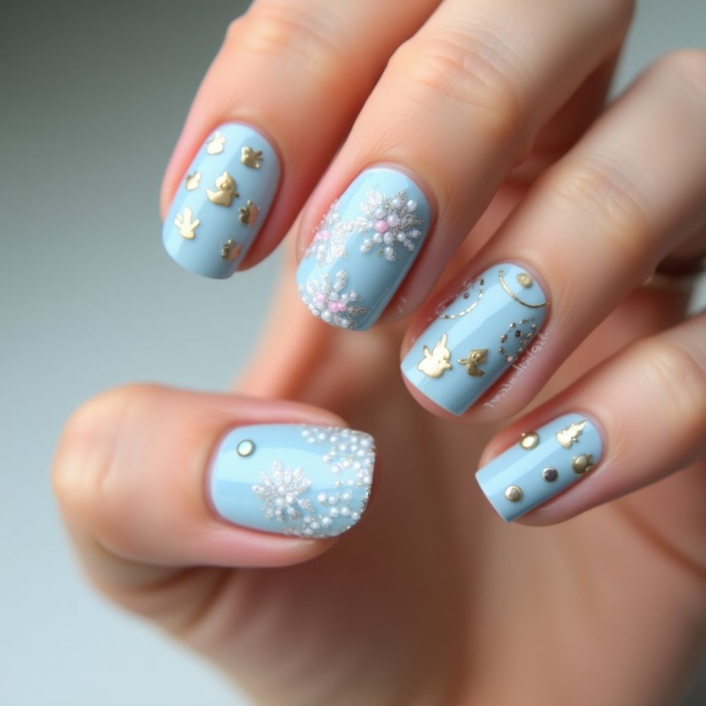 Baby Blue Easter Nail Design