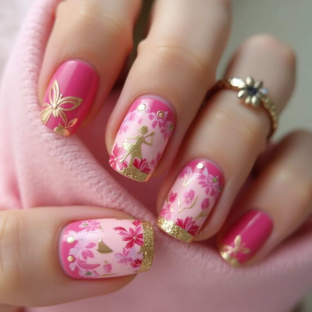 Fuchsia Mother's Day Nail Design