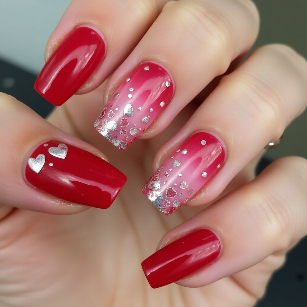 Red Valentine's Day Nail Design