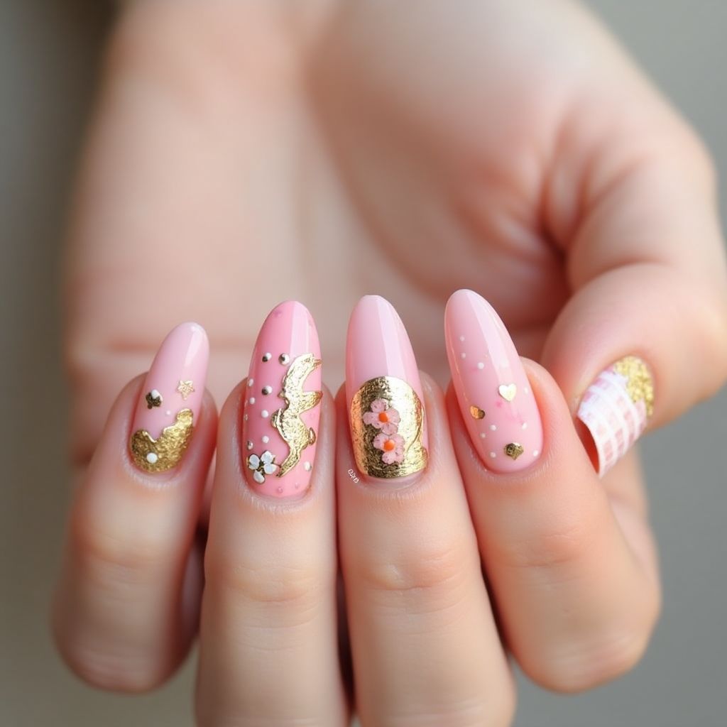 Pink Easter Nail Design