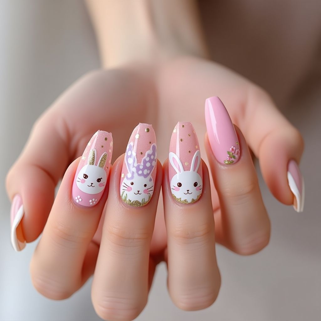Pink Easter Nail Design