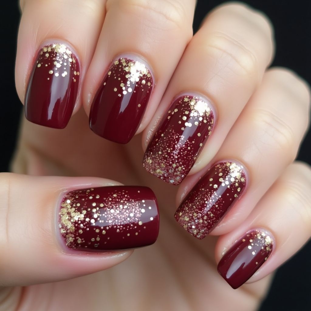 Wine New Year Nail Design