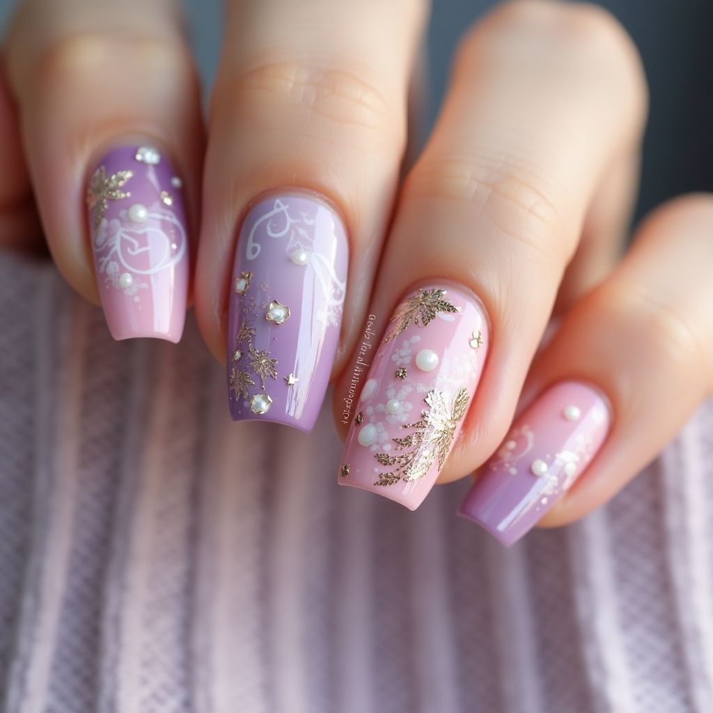 Pastel Purple Mother's Day Nail Design
