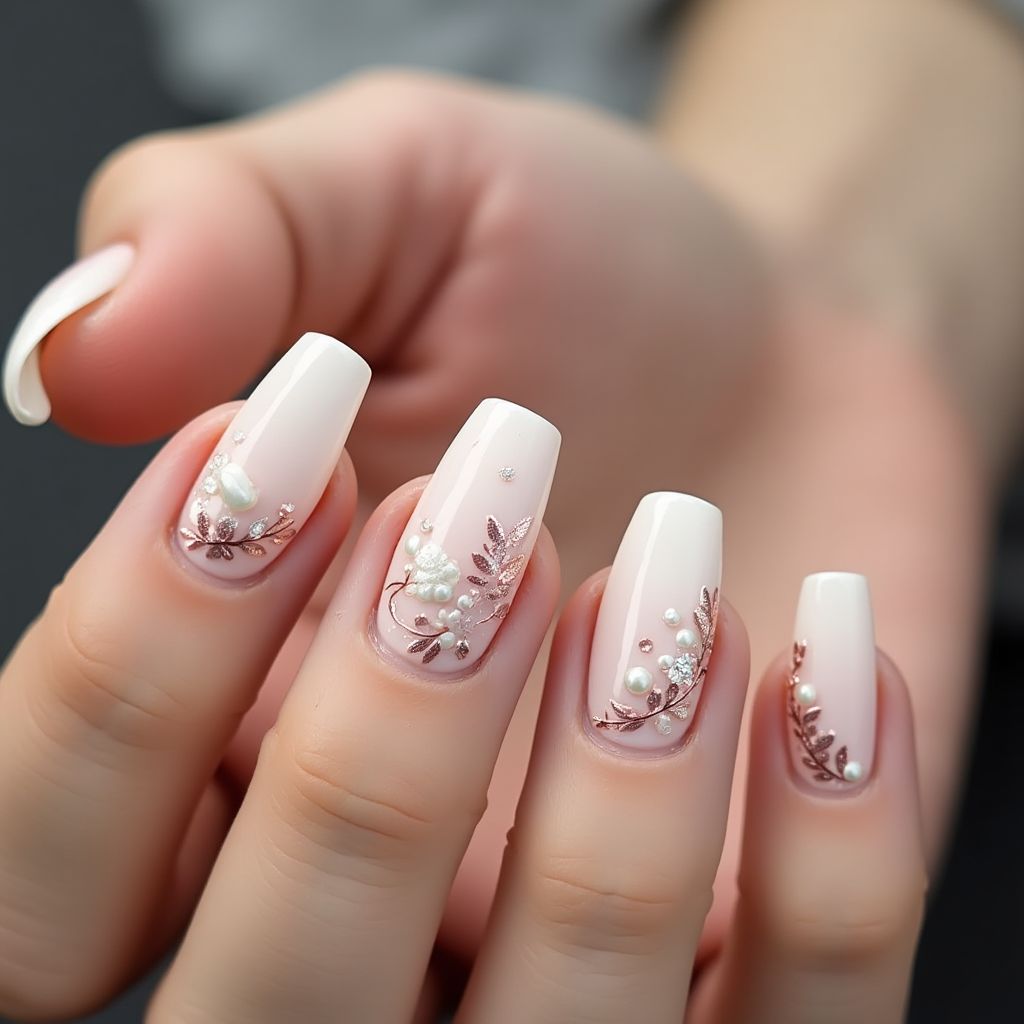 Nude Mother's Day Nail Design