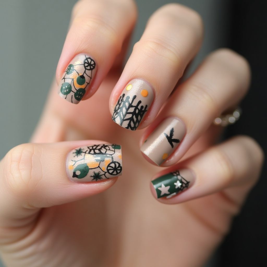 Nude Halloween Nail Design