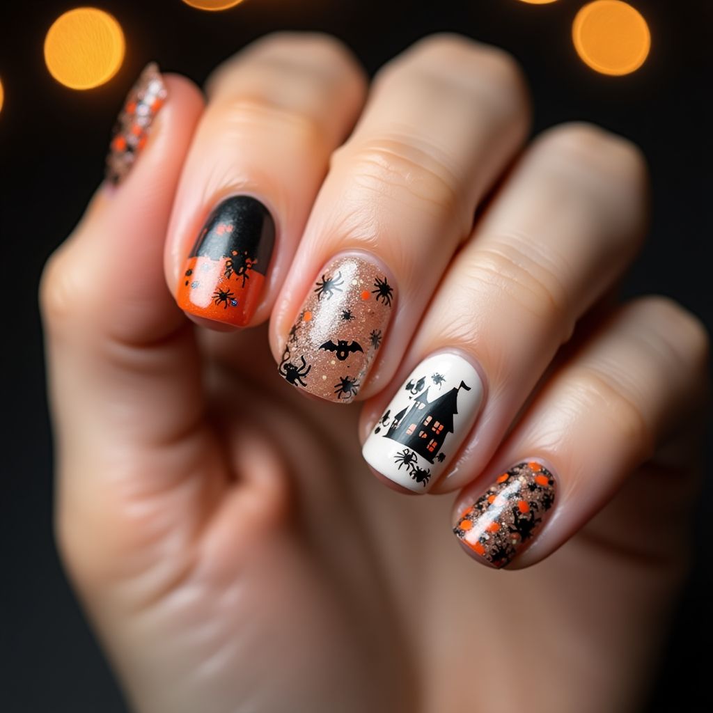 Nude Halloween Nail Design