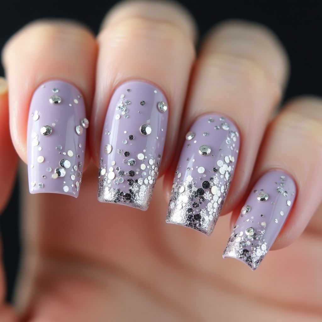 Lilac New Year Nail Design