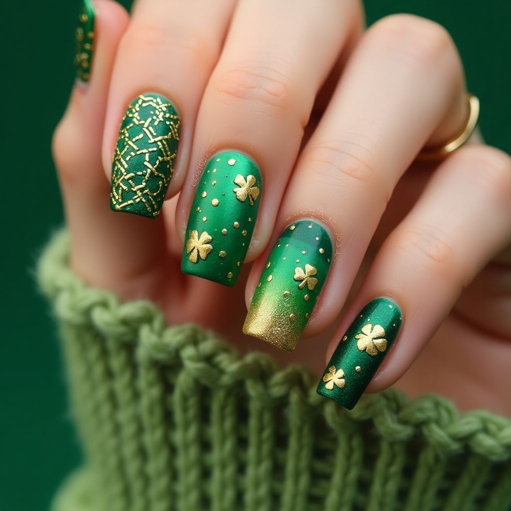 Green St Patrick's Day Nail Design