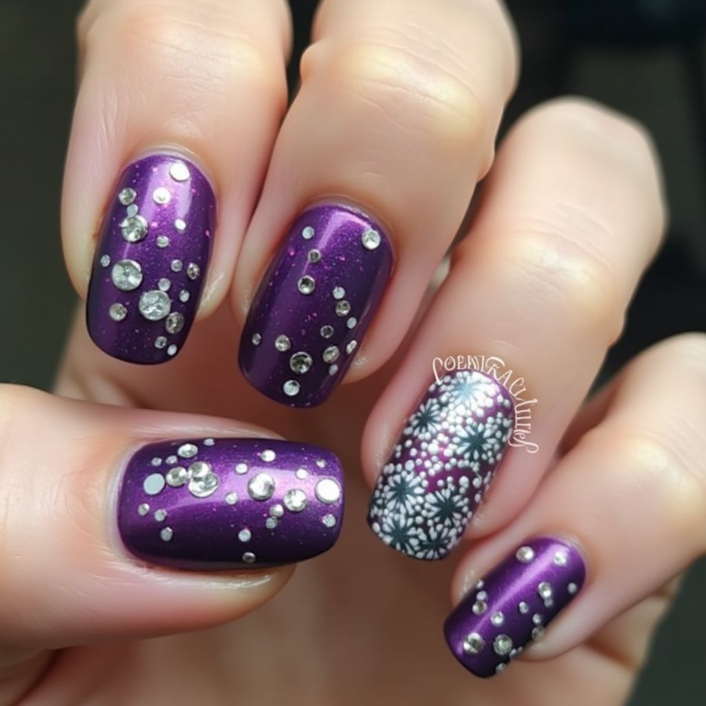 Purple Christmas Nail Design