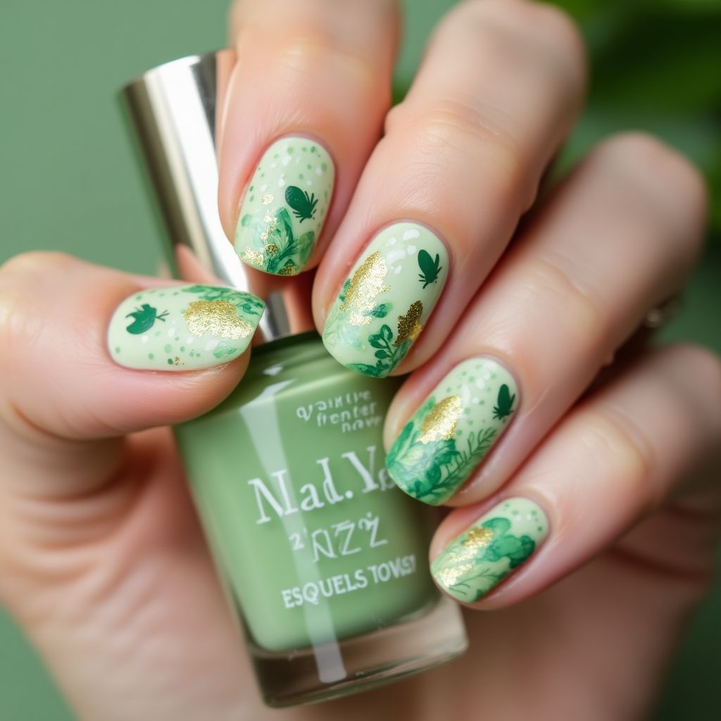 Green Easter Nail Design