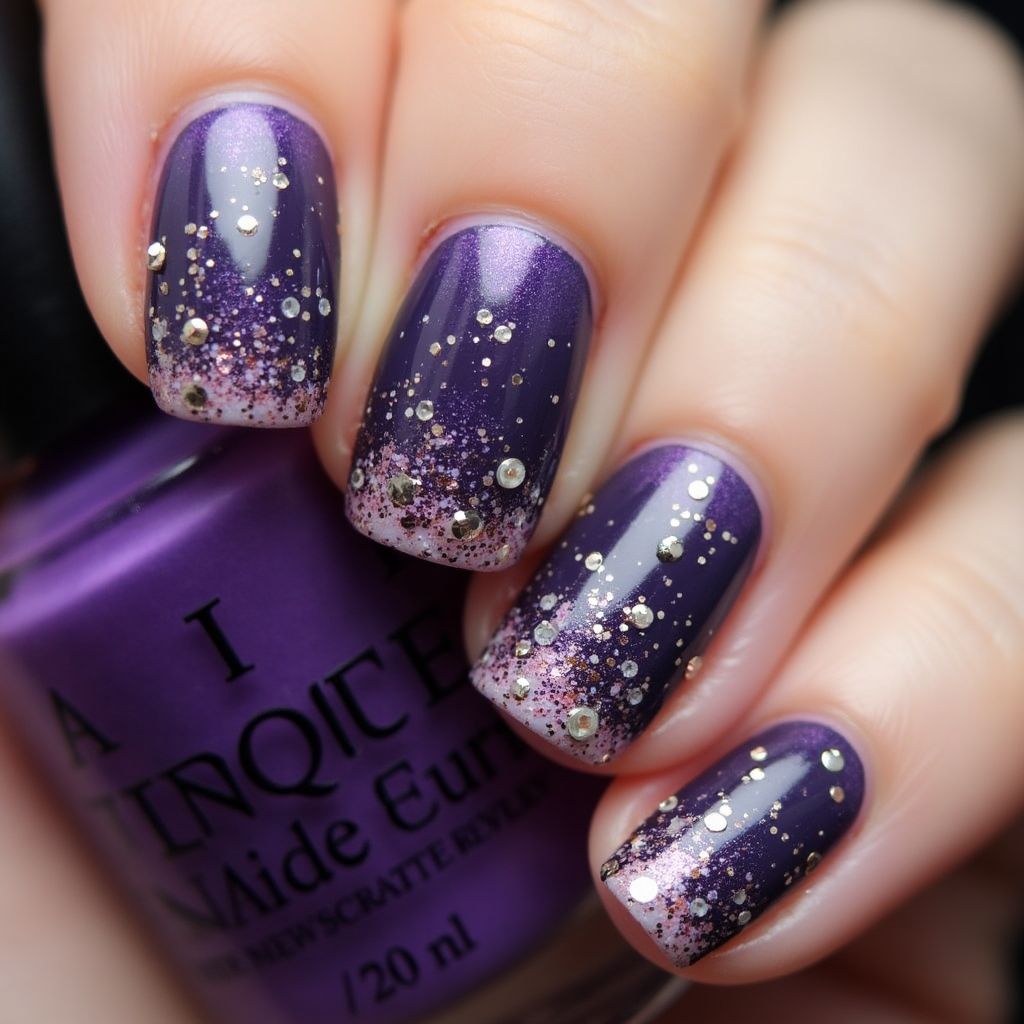 Purple New Year Nail Design