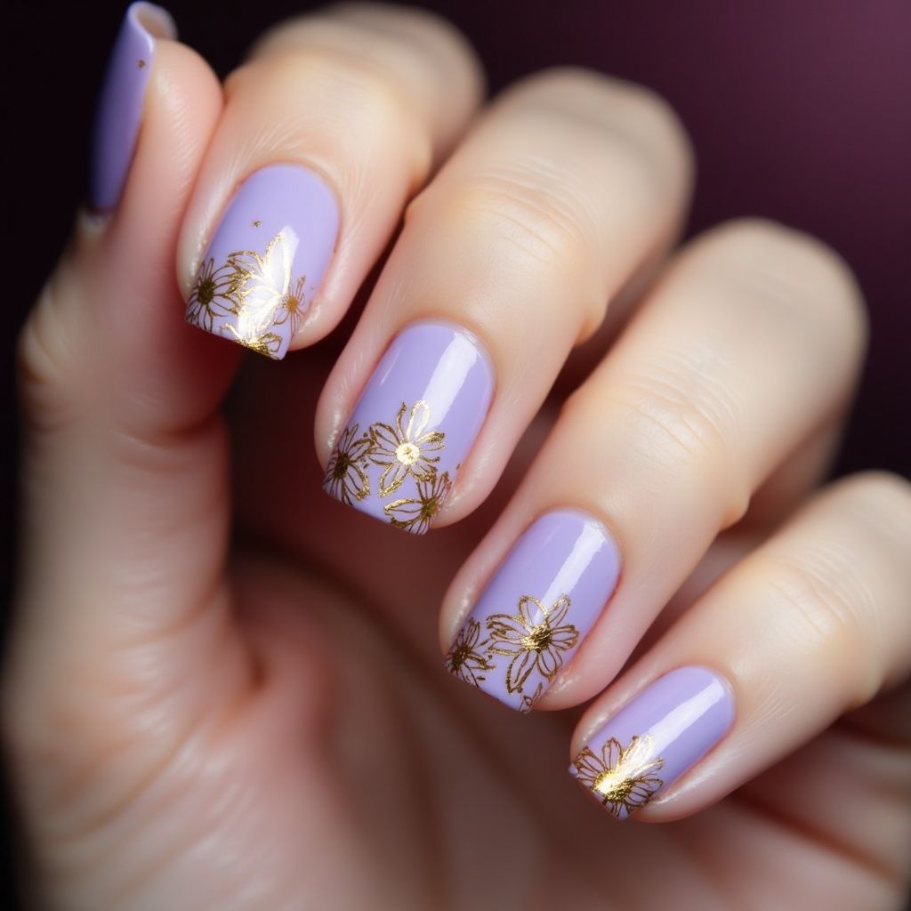 Pastel Purple Diwali Nail Design