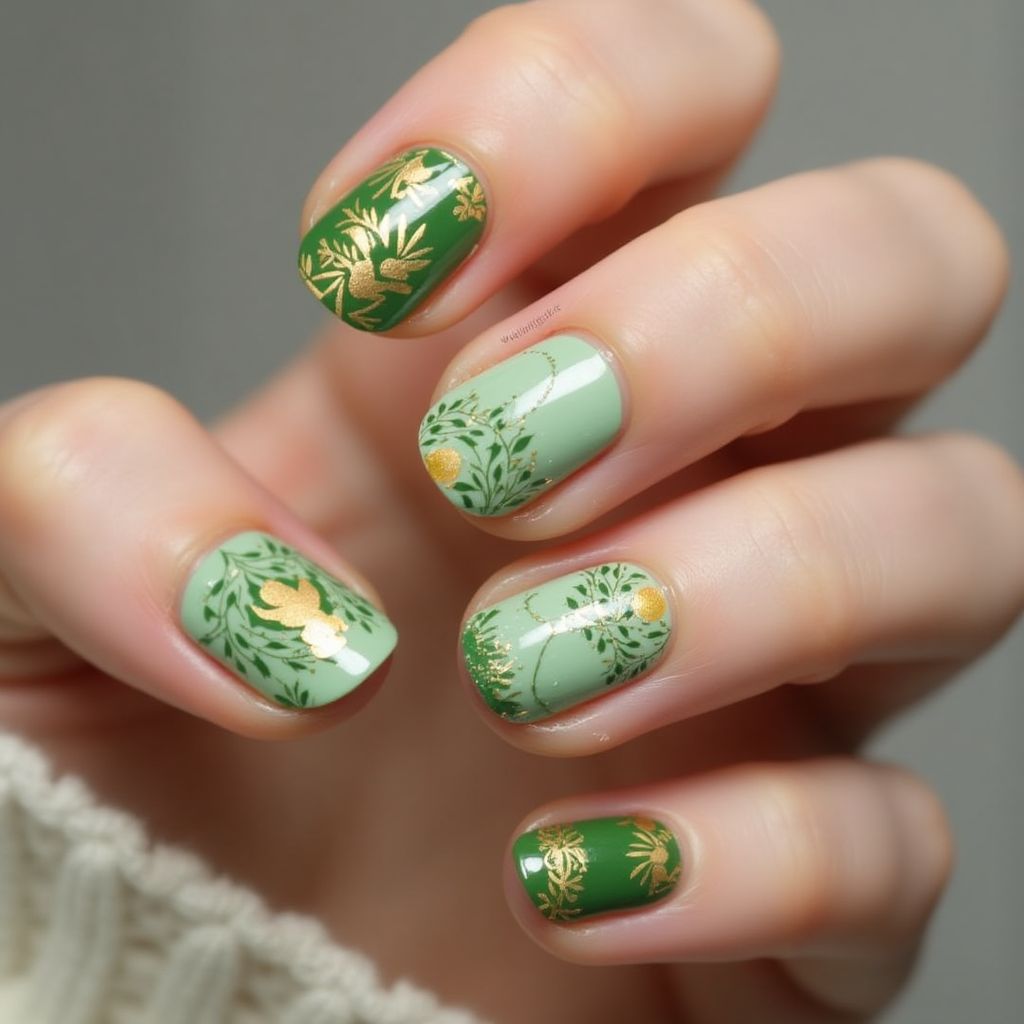 Green Easter Nail Design