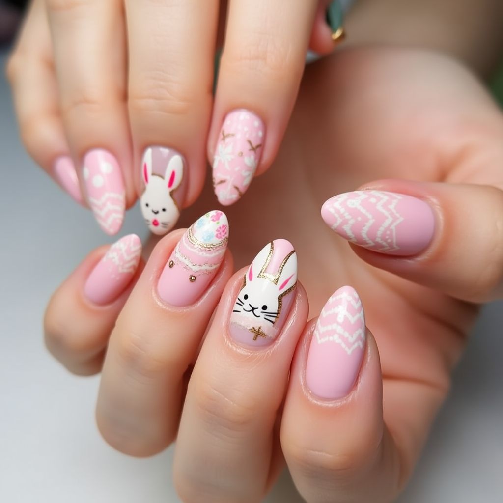Baby Pink Easter Nail Design