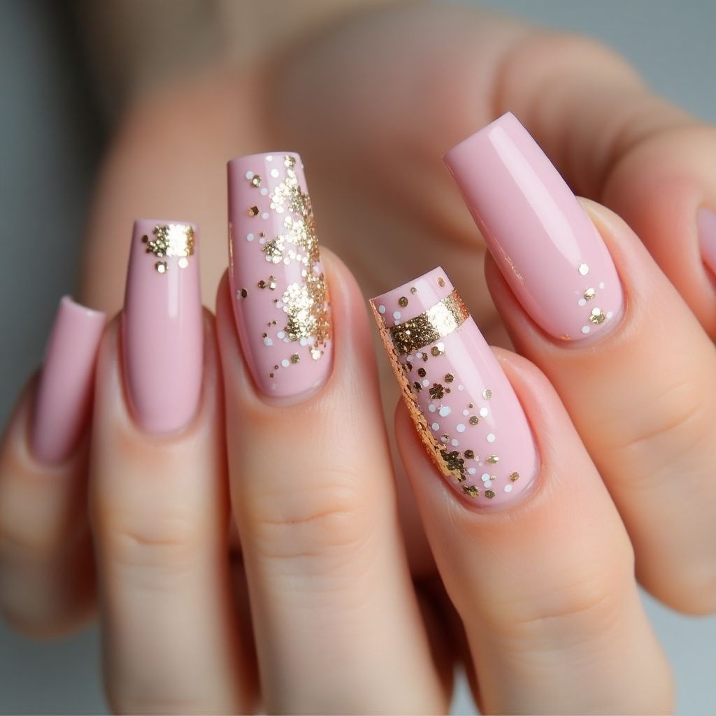 Baby Pink New Year Nail Design