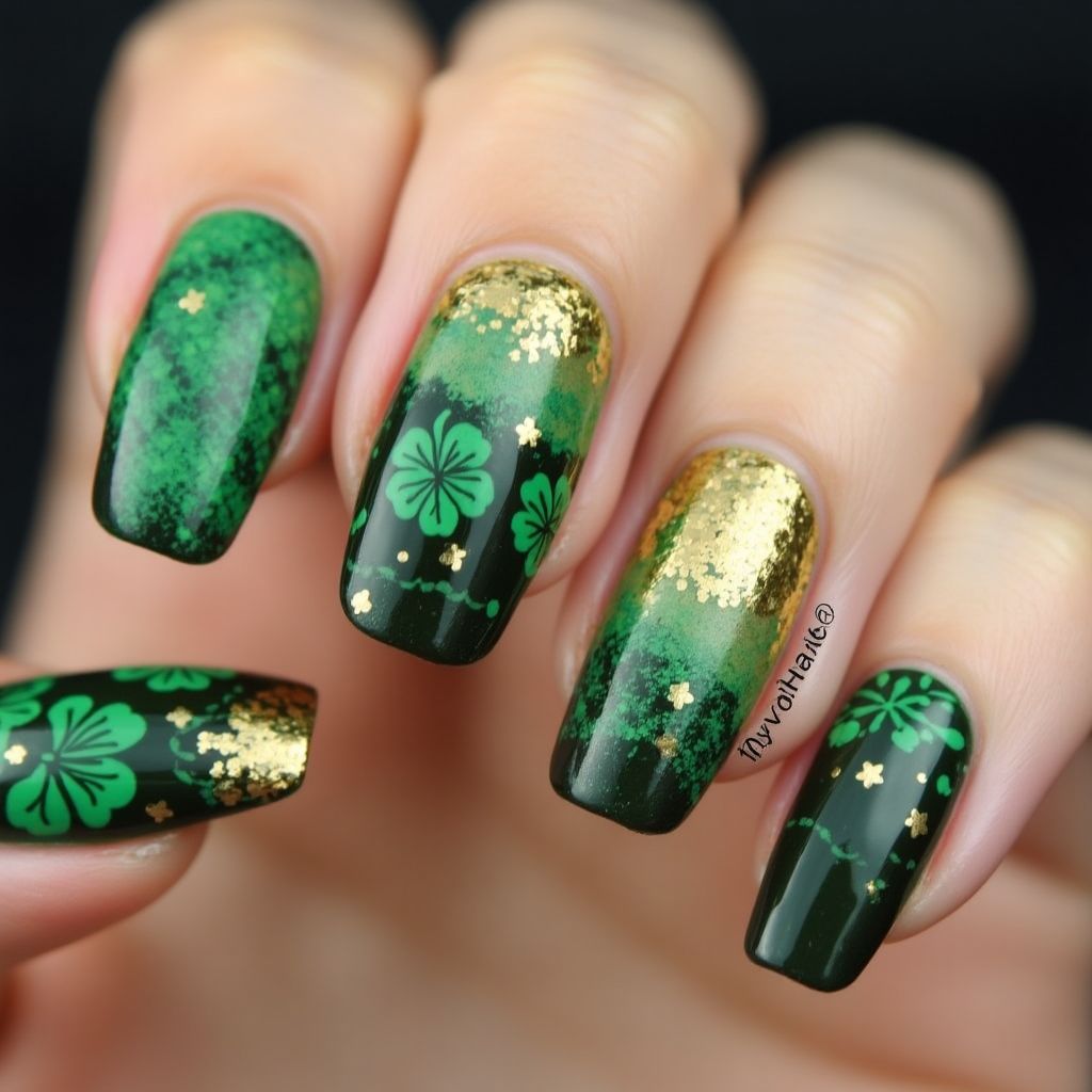 Green St Patrick's Day Nail Design