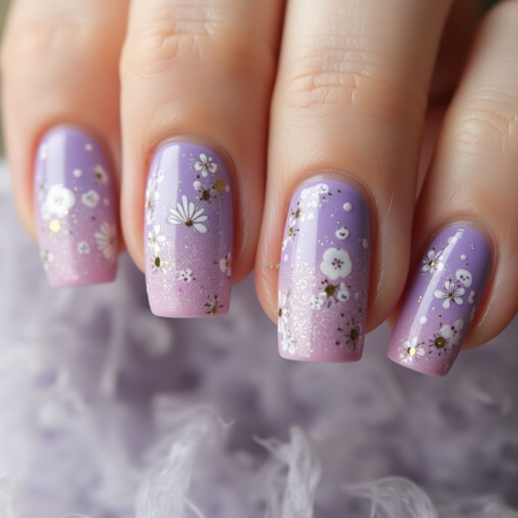 Purple Easter Nail Design