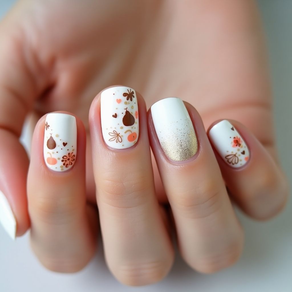 White Thanksgiving Nail Design