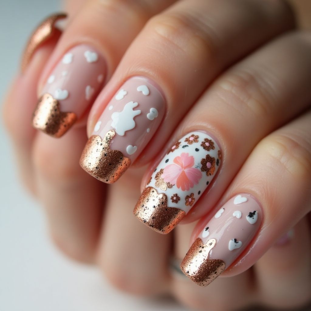 Bronze Easter Nail Design