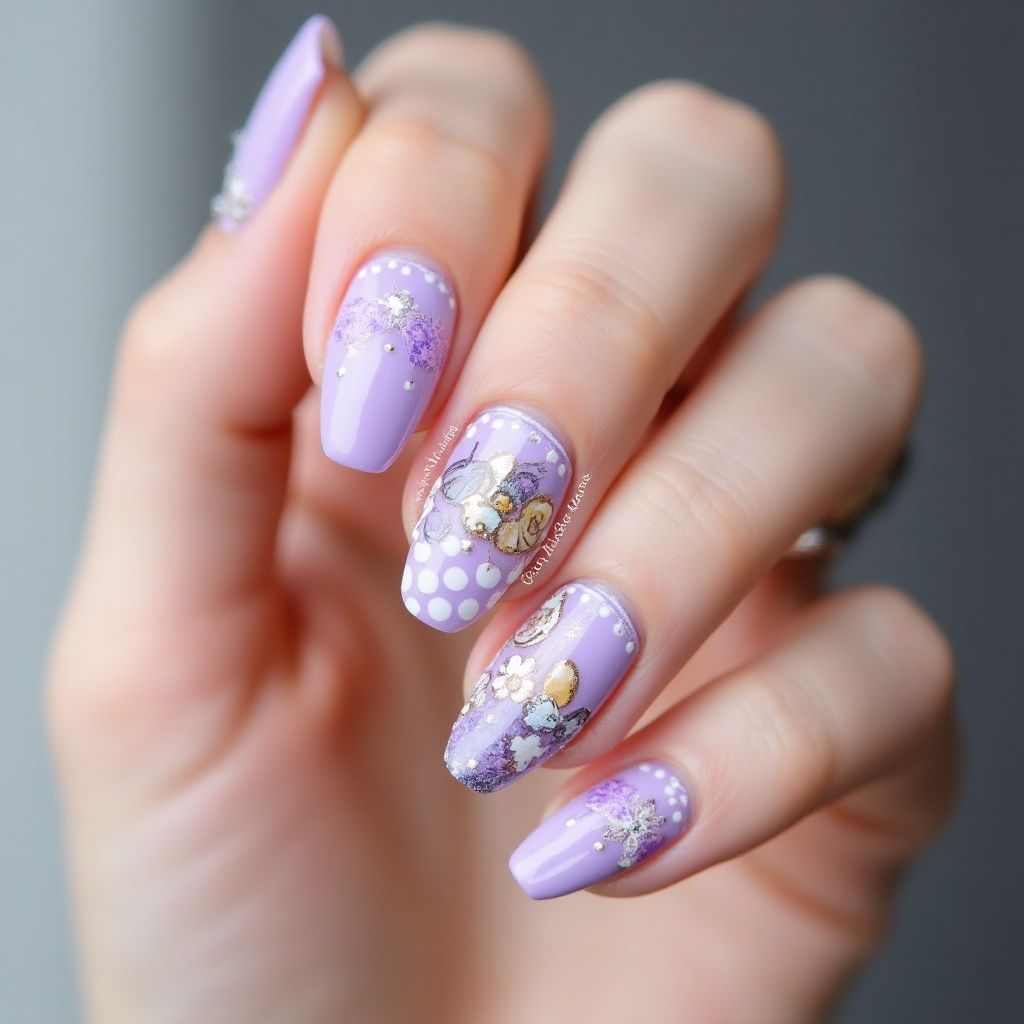 Lilac Easter Nail Design