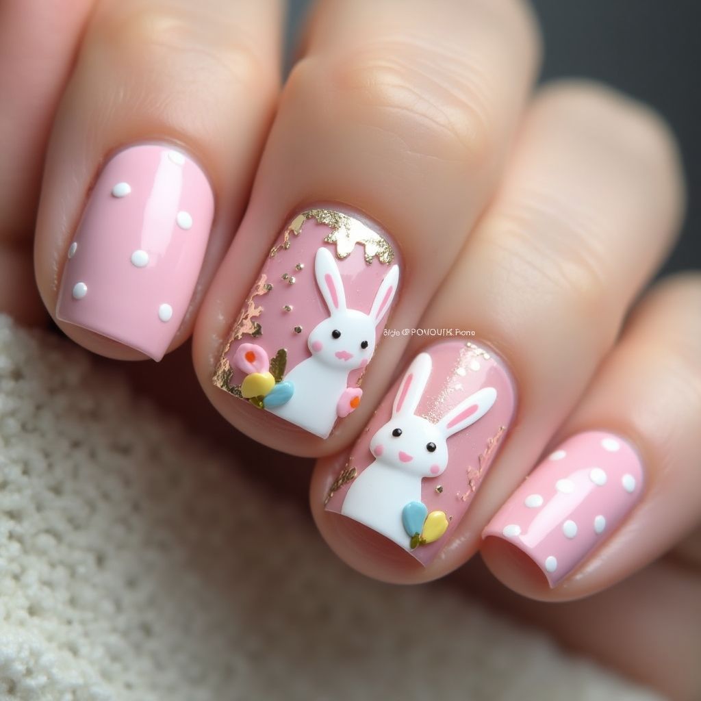 Pink Easter Nail Design