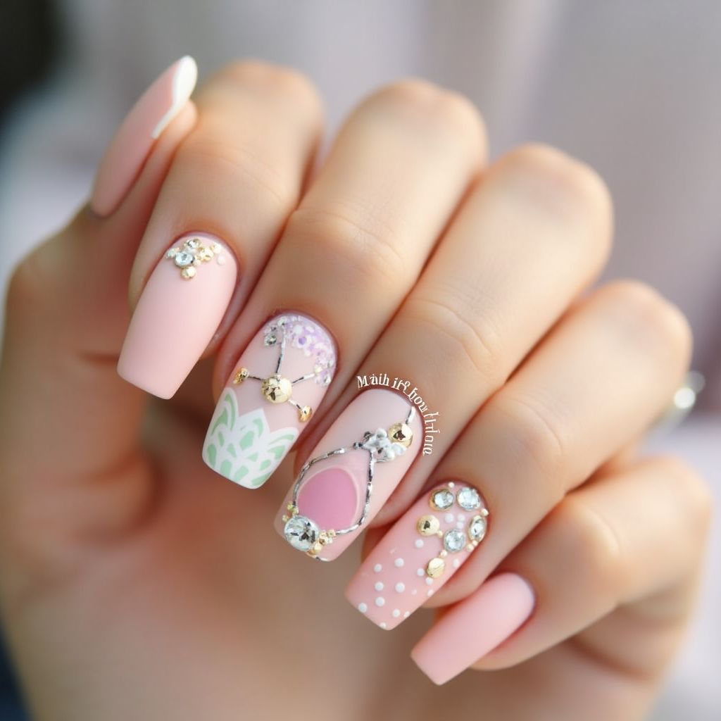 Nude Easter Nail Design