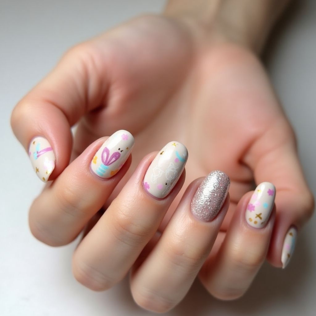 Nude Easter Nail Design