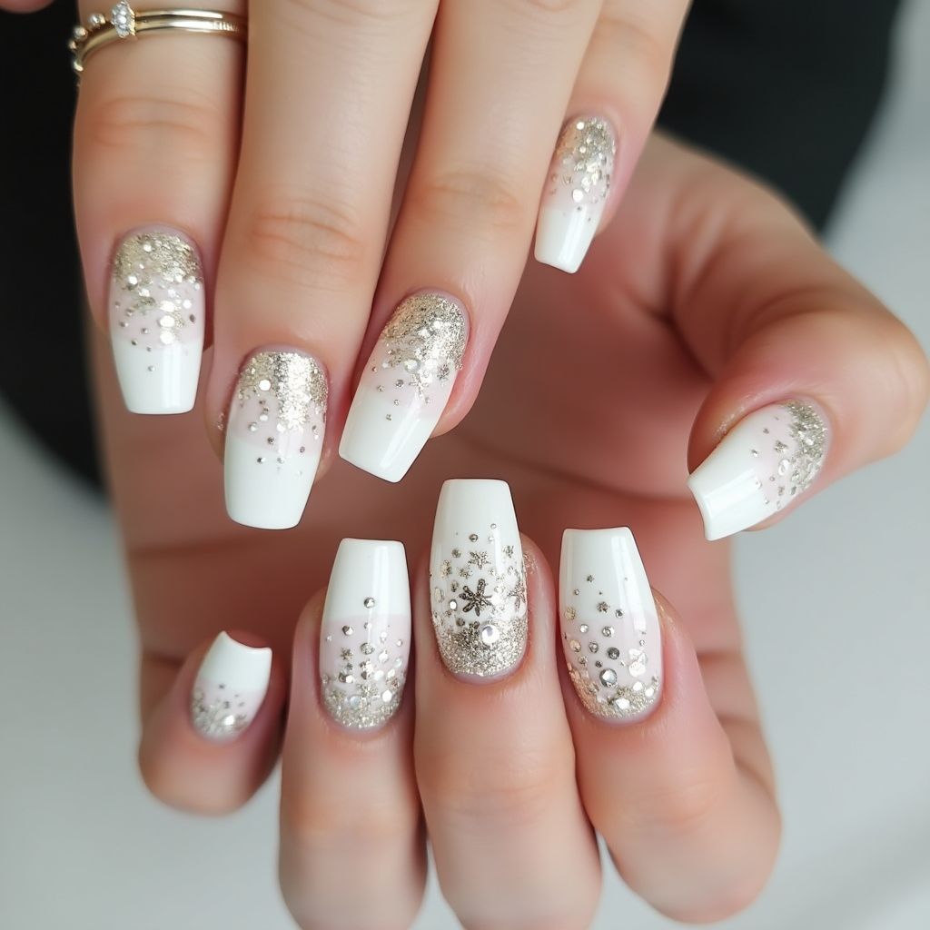 White New Year Nail Design