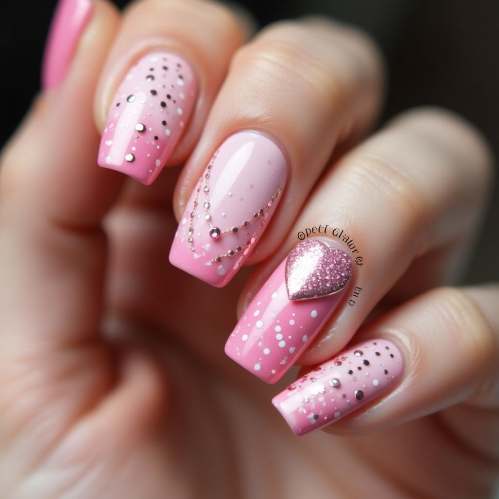 Pink Valentine's Day Nail Design