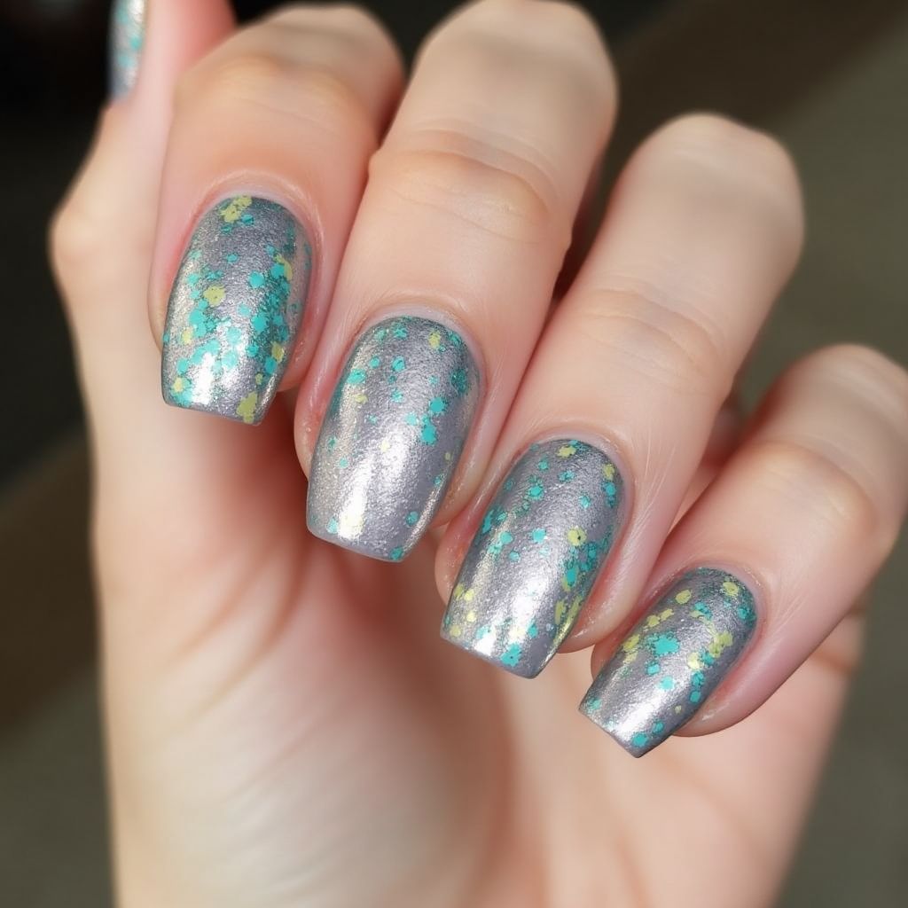 Silver Summer Nail Design