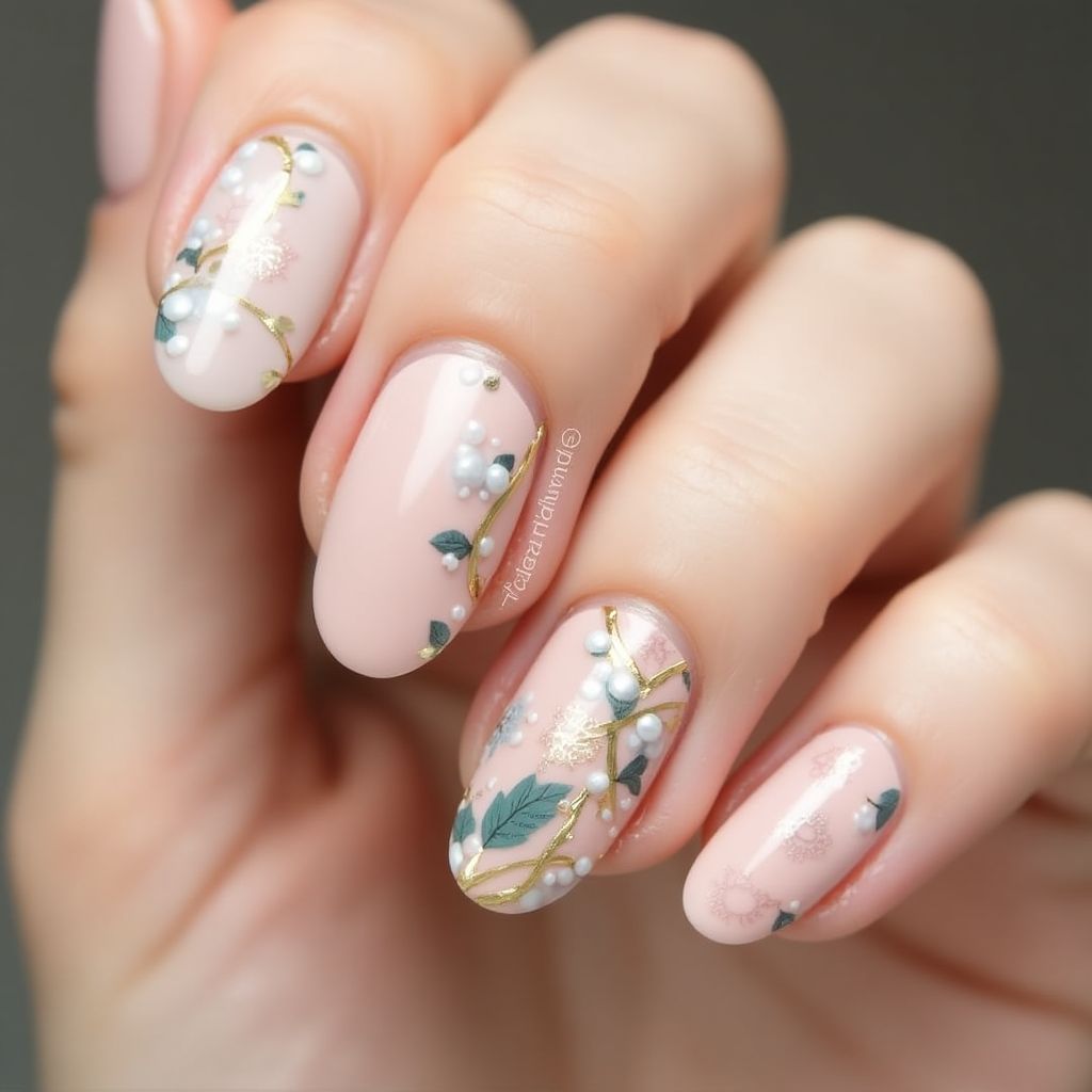 Nude Spring Nail Design