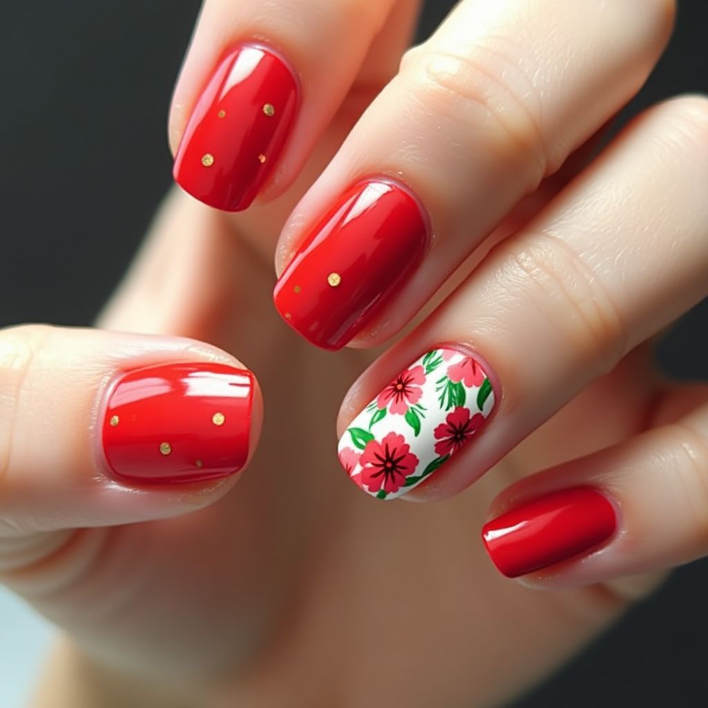 Red Summer Nail Design