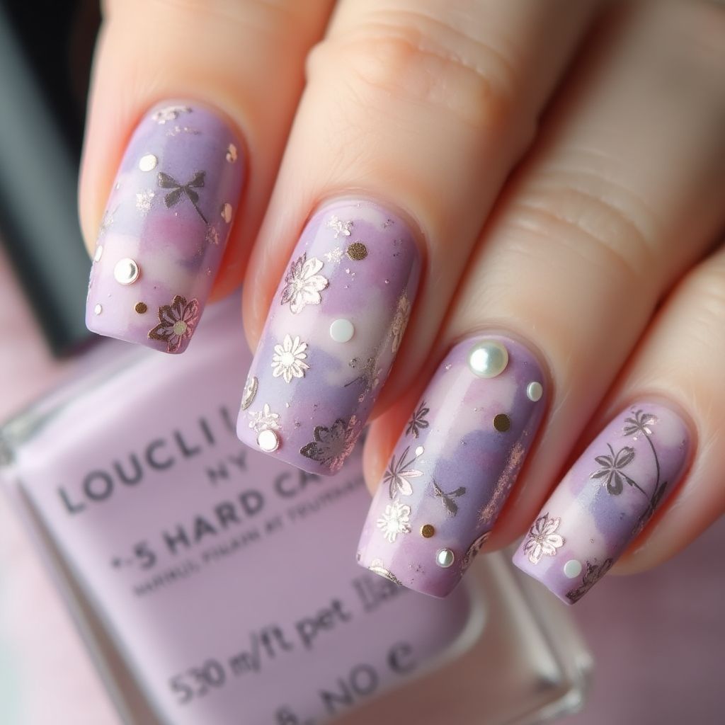 Lavender Spring Nail Design