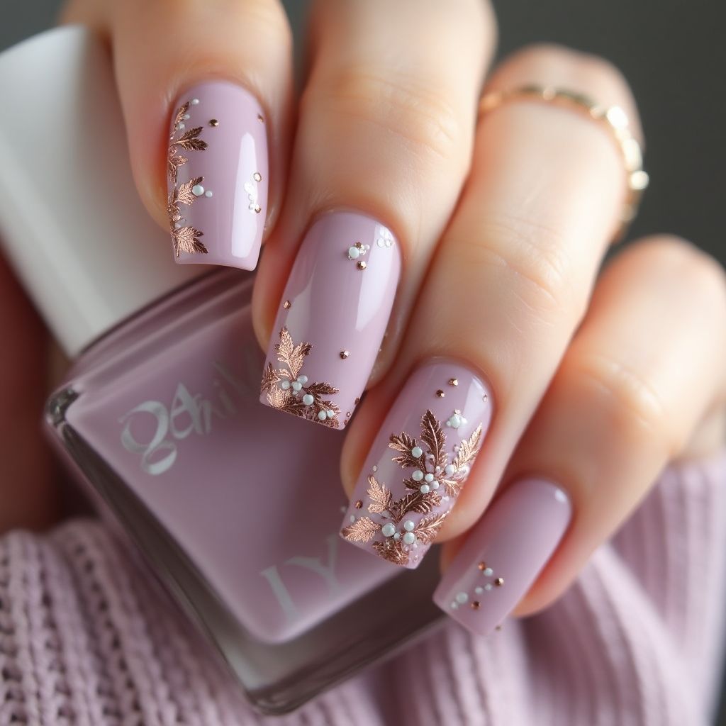 Lilac Autumn Nail Design