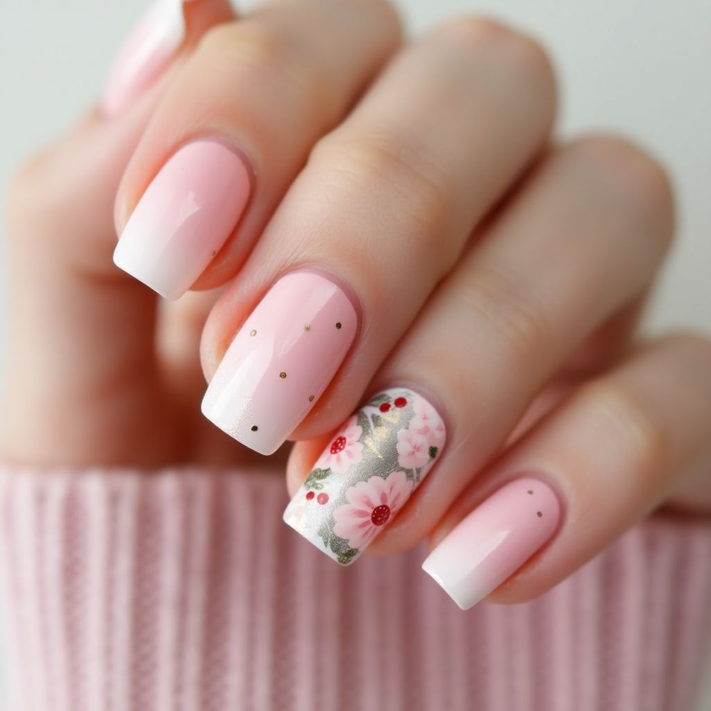 Baby Pink Spring Nail Design