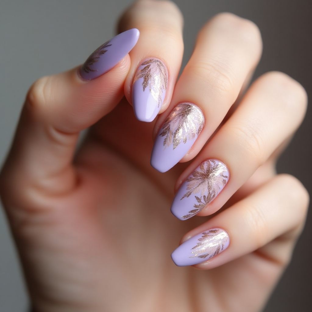 Lavender Autumn Nail Design