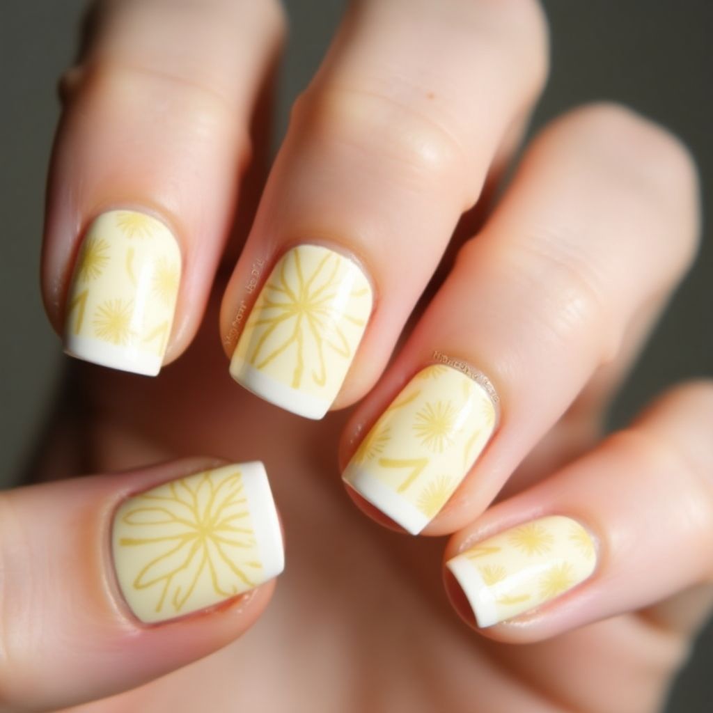 Pastel Yellow Summer Nail Design