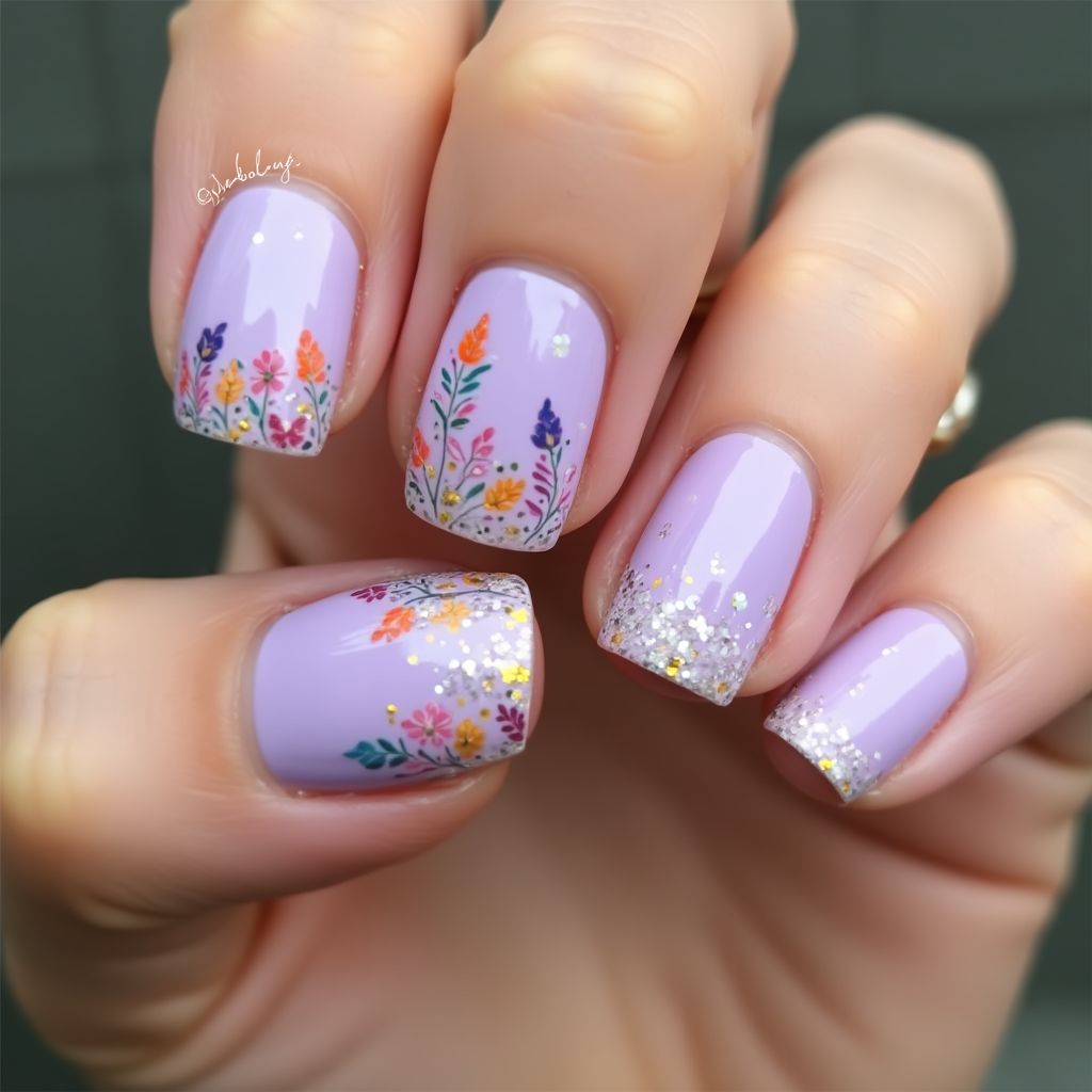 Lilac Summer Nail Design