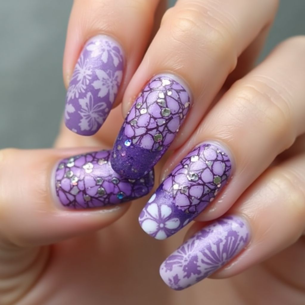 Purple Summer Nail Design