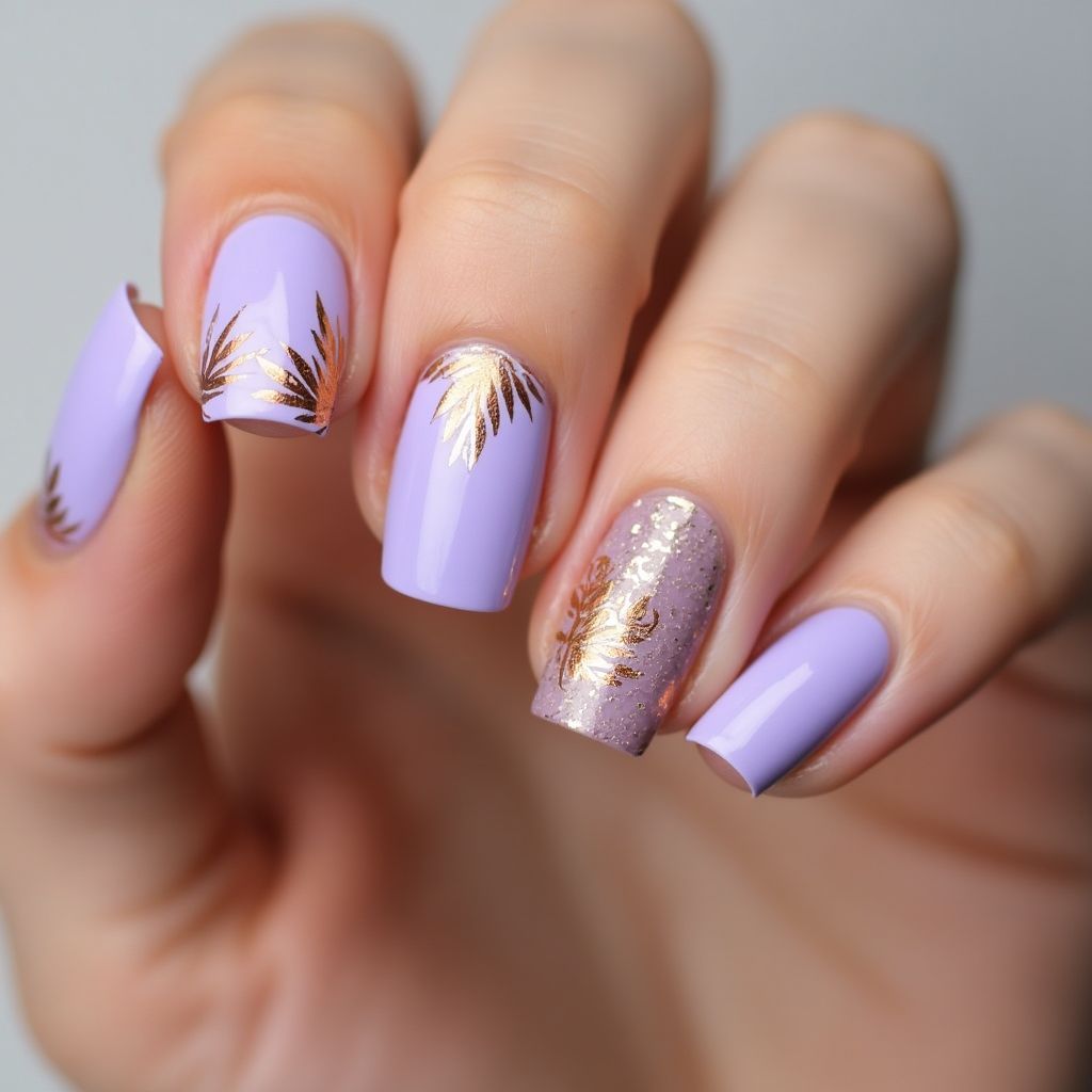 Lavender Autumn Nail Design
