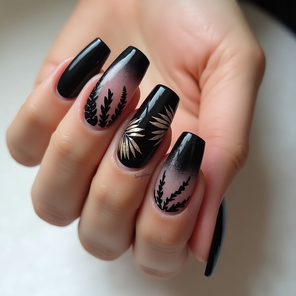 Black Summer Nail Design