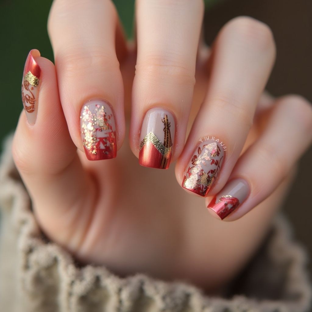 Copper Summer Nail Design
