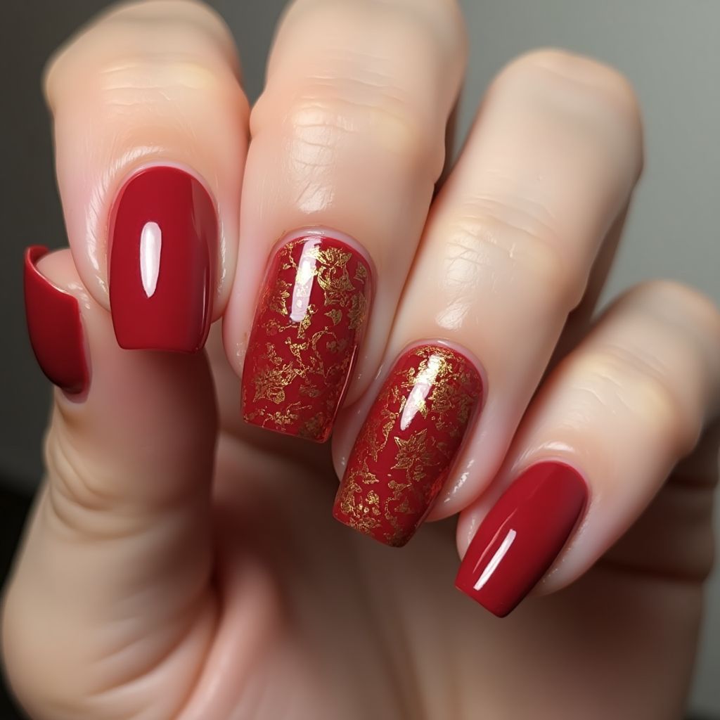 Red Autumn Nail Design