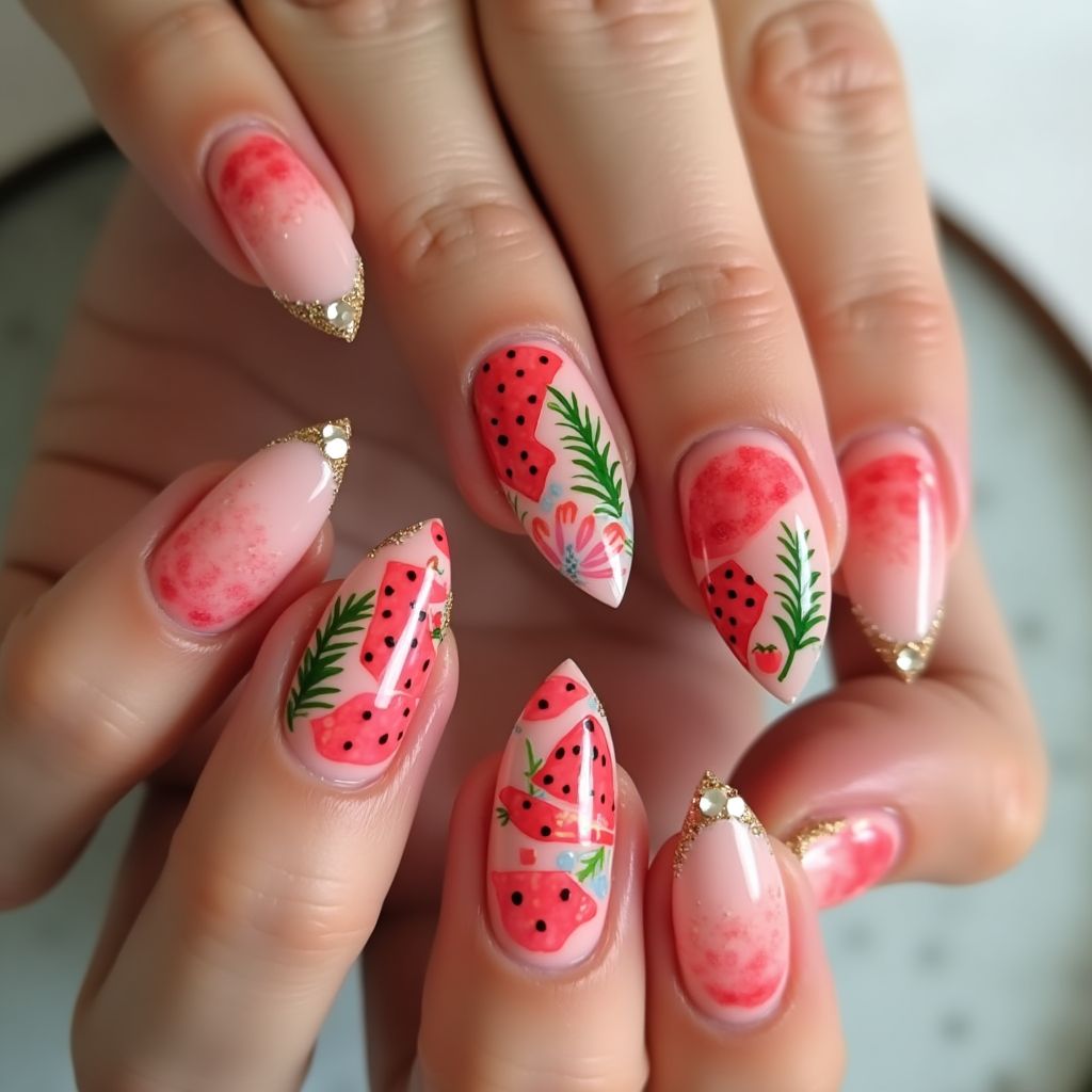 Red Summer Nail Design