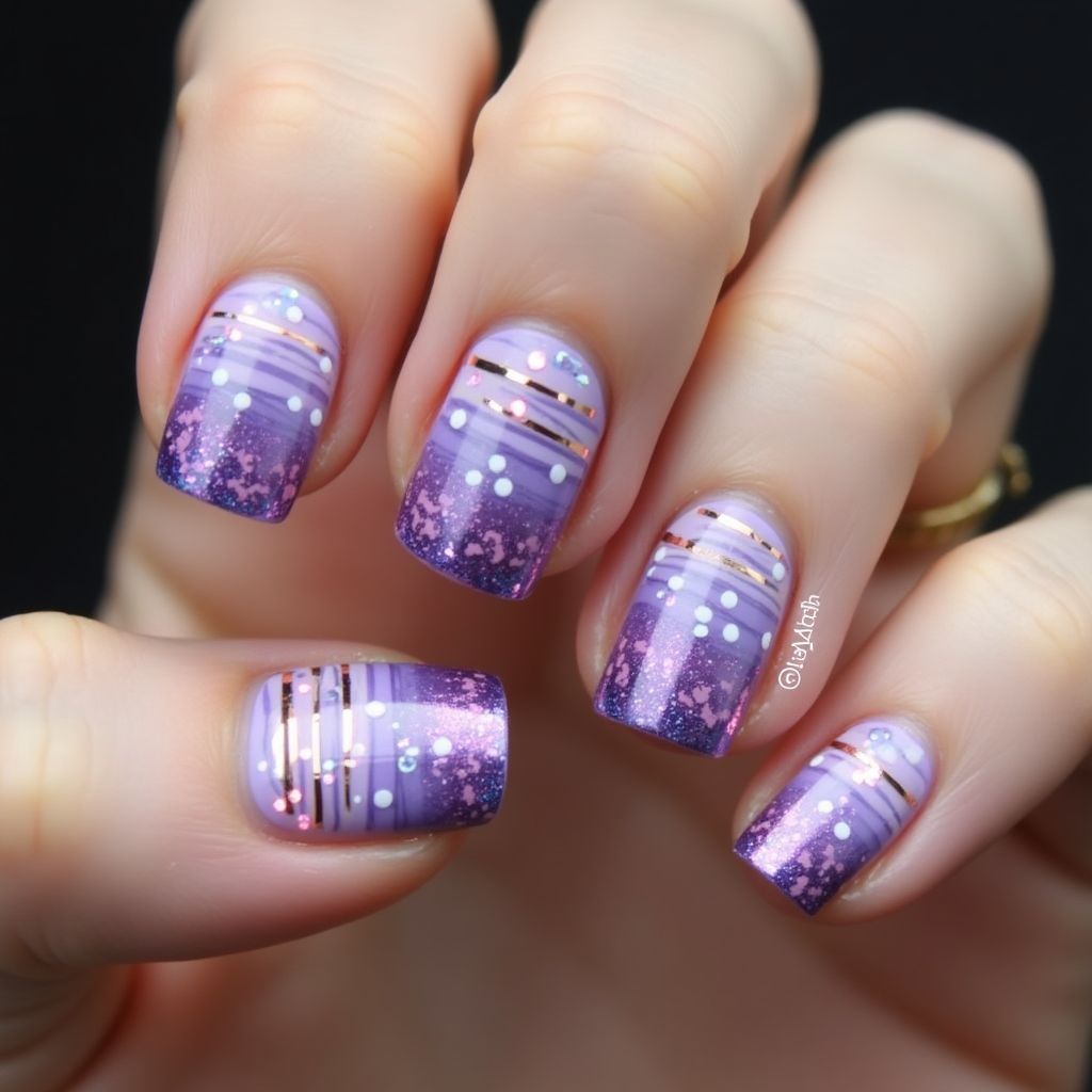 Purple Summer Nail Design