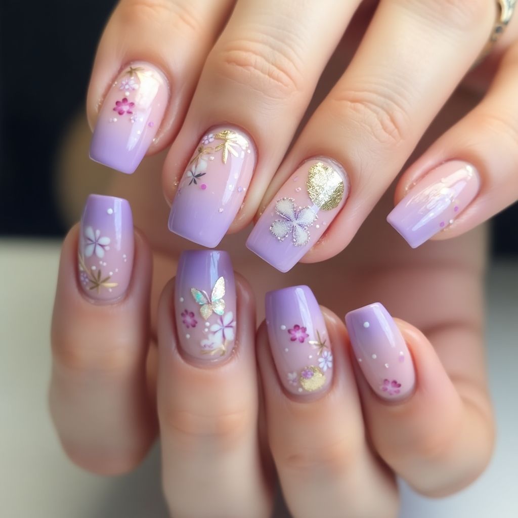 Lilac Summer Nail Design