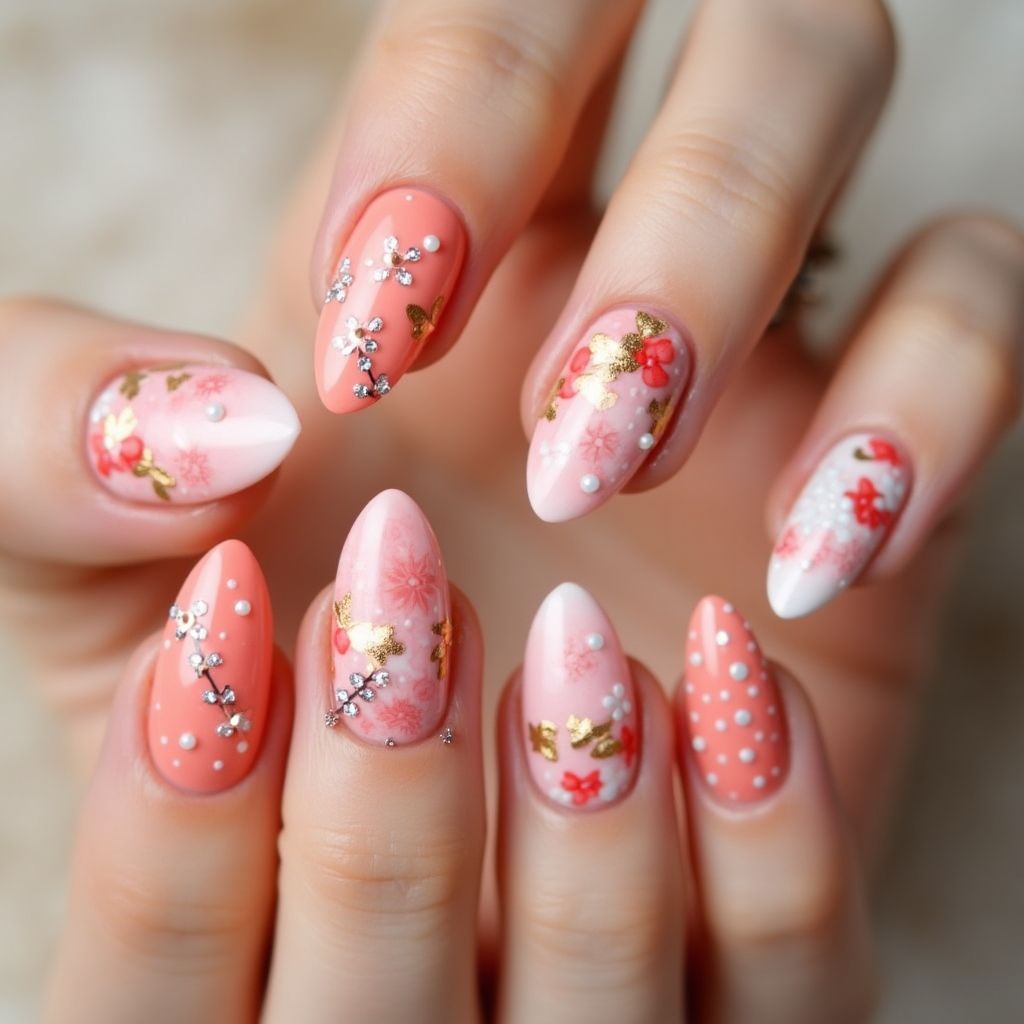 Coral Spring Nail Design